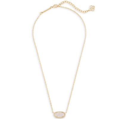 Kendra Scott Elisa Gold Pendant Necklace in Iridescent Drusy