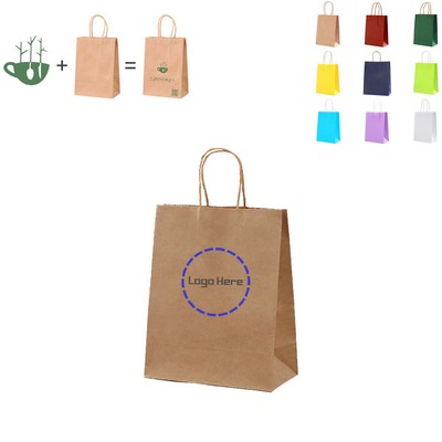 Recycled Kraft Paper Gift Bag With Handles