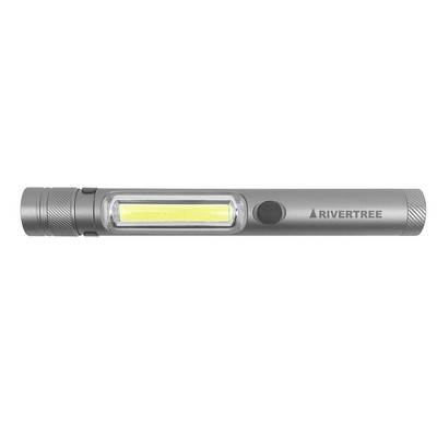 Gun Metal Magnetic Clip-On Dual Flashlight