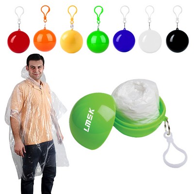 Disposable Emergency Raincoats Ball Key Chain