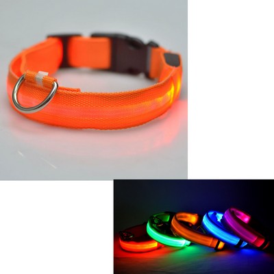 Nylon Adjustable LED Light Glowing Pet Collar