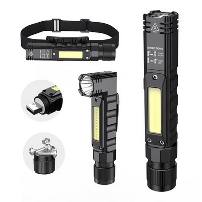 Multi-Functional COB Work Light, Headlamp and Flashlight 90 Degree Rotate with Magnetic Base