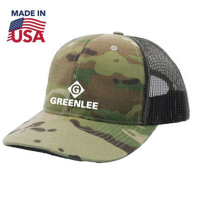 True American Made 6-Panel Camo Ripstop Contrasting Mesh Cap