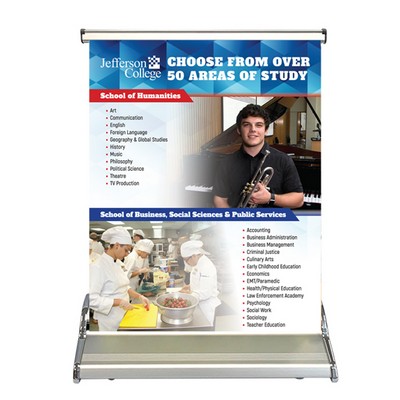 Extra Small Superior Retractable Banner - 24" Poly film, Full Color, No Minimum