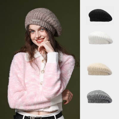 Beret Hat for Women, French Style Beanie Winter Fashion Warm Knit Cap