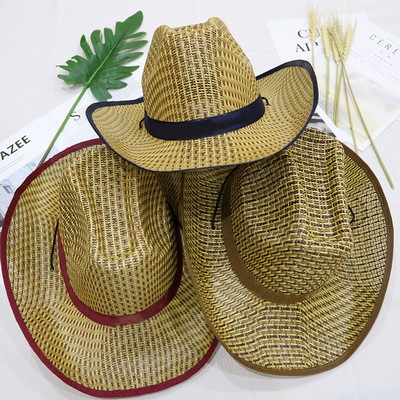 Unisex Travel Summer Wide Brim Straw Cowboy/Panama Hat