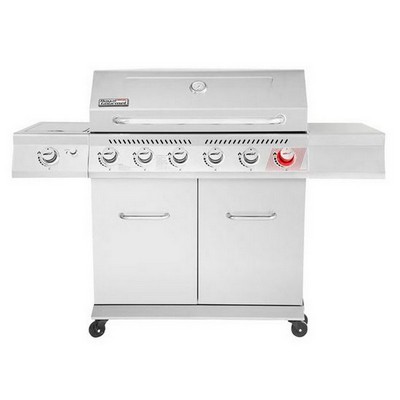 Keg Products Stainless Steel 6-Burner Gas Grill w/Double-Layer Lid