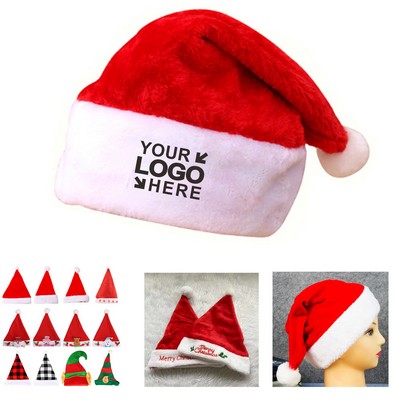 MOQ50Pcs Custom Adult & Children Christmas Santa Clause Hat