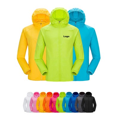 Sun Protection Outdoor Lightweight Full Zip Hoodie Jacket Long Sleeve Shirt