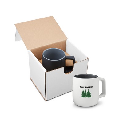 15 oz. Geo Square Handle Ceramic Mug in Individual Mailer