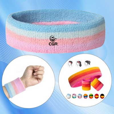 Matching Stripe Wristband and Headband Bundle