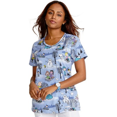 Cherokee® Women's Skate Date Print Scrub Top