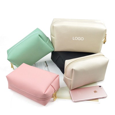 PU Leather Cosmetic Bag with Zipper