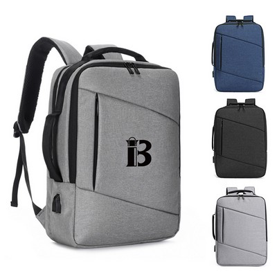 Business Slim Durable Travel Backpack With USB Charging Port