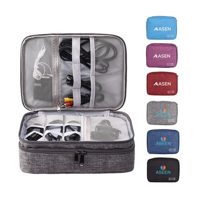 Double Layer Cable Electronic Organizer Storage Bag