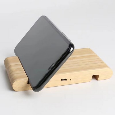 FCS Certified Bamboo Wireless Charger/Phone Stand