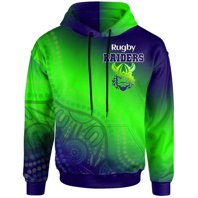 100% Cotton Full Color Fluorescent Digital Print Men's Pullover Hoodie w/ Pocket - 7.4 oz