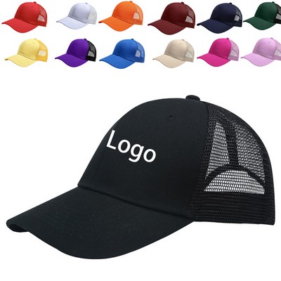 Mesh Back Cotton Baseball Caps