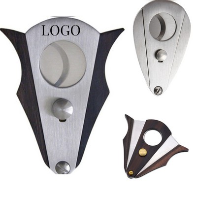 Wood Stainless Steel Cigar Cutter with Lock System