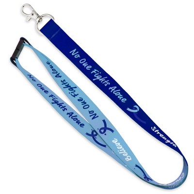 Blue Awareness Ribbon Lanyard