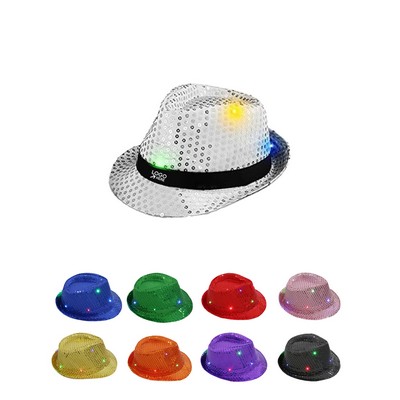 Custom Mardi Gras Led Flash Sequin Fedora