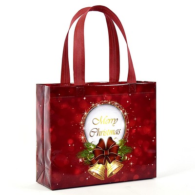 Custom 120g Laminated Non-Woven PP Heat-Sealed Christmas Gift Bag 12"x10"x4"