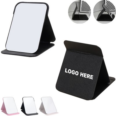 Pu Leather Foldable Makeup Mirror