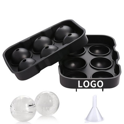 6 Giant Round Silicone Ice Ball Mold With Lid