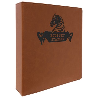 11" x 11 ½" Rawhide Leatherette 3-Ring Binder w/ 2" Slant D-Rings