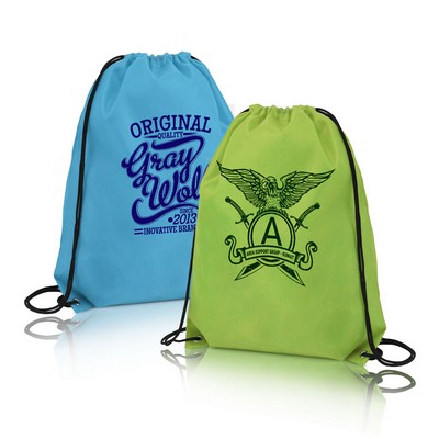 Classic Polyester Drawstring Sports Backpack (14" X 16.5")