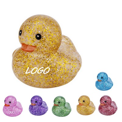 2" Colorful Sequins Rubber Ducks