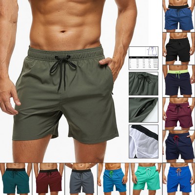 Men's Beach Shorts With Zip Pocket