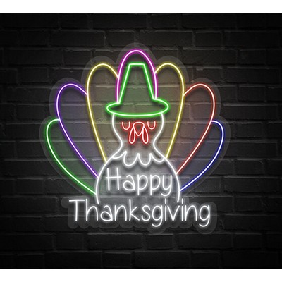 Happy Thanksgiving Turkey Neon Sign