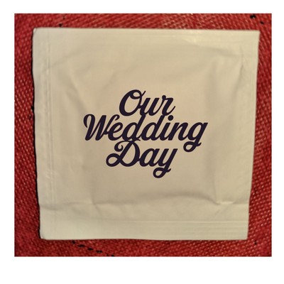 Stock "Our Wedding Day" Moist Towelettes (Pack of 50)