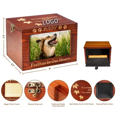 Pet Memorial Wooden Urn with Photo Frame