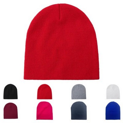 Unbranded Blank Short Knit Beanie