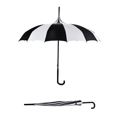 Retro Pagoda Hook Handle Umbrella