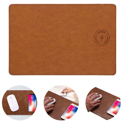 Leather Wireless Charging Mouse Pad