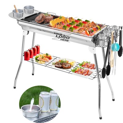 2-in-1 Folding BBQ Grill and Fryer