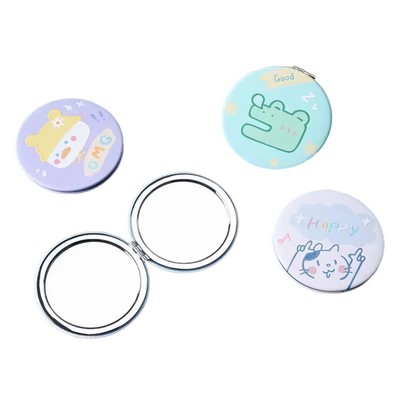 Round Shape Folding Compact Makeup Mirror