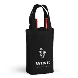 Two bottles wine bag 7"x13"x6" Full Gusset -100% Non-Woven Polypropylene -Self fabric Handles