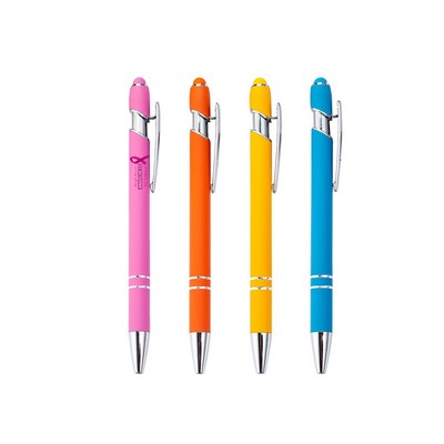 Incline Ballpoint Pen with Colorful Stylus tip