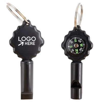 Compass Whistle Keychain