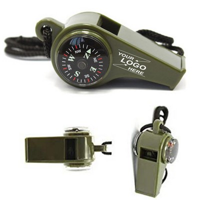 3-in-1 Survival Whistle with Compass and Thermometer