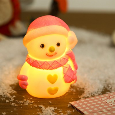 PVC Pink Snowman Night Light