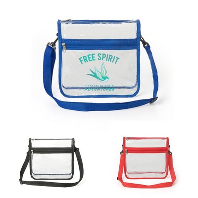 ClearPass Crossbody Bag with front zipper pocket 10 x 2.5"