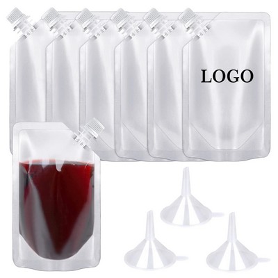 8oz Clear Plastic Stand Up Liquid Juice Drinking Spout Bag