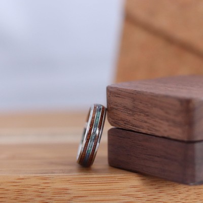 Stainless Steel & Koa Ring