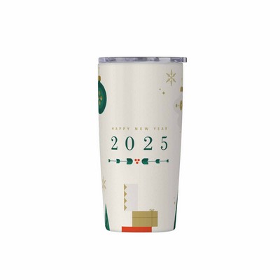 Festive 2025 Happy New Year Stainless Steel Tumbler