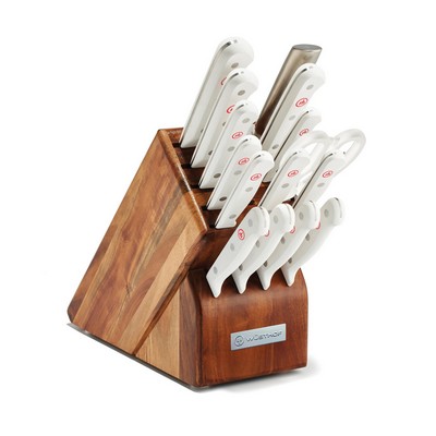 Wusthof Gourmet Knife Block Set w/White Handles (16 Piece)